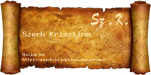 Szerb Krisztina névjegykártya